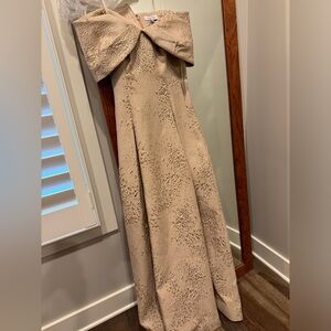 Teri Jon dress. Size 4. Champagne metallic with texture.